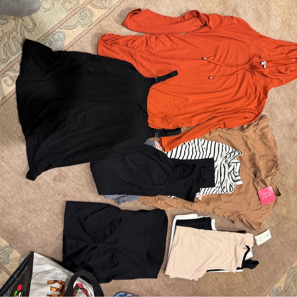 Pregnancy Assorted Clothing Bundle - Black, Orange, Tan